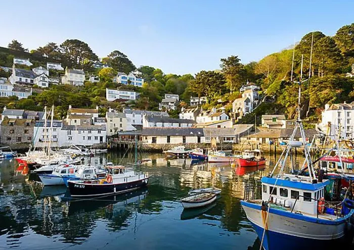 Framed Print : Fishing port, Polperro, Cornwall, England, United Kingdom, Europe