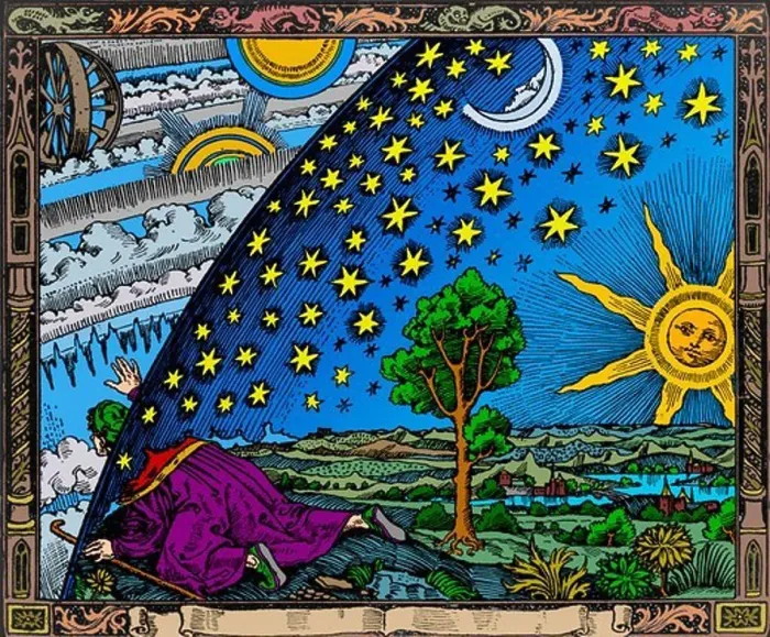 Framed Print : Flammarion Woodcut of the Discovery of the Heavenly Spheres
