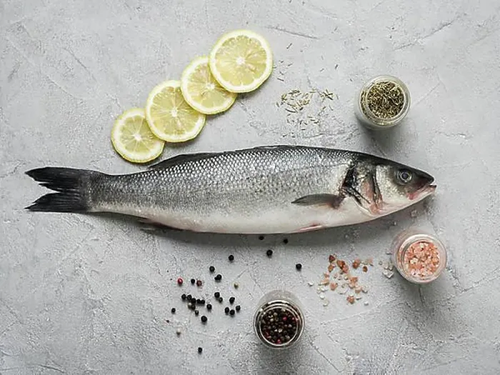 Framed Print : flat lay fish lemon spices. High resolution photo Framed Print : flat lay fish lemon spices. High resolution photo