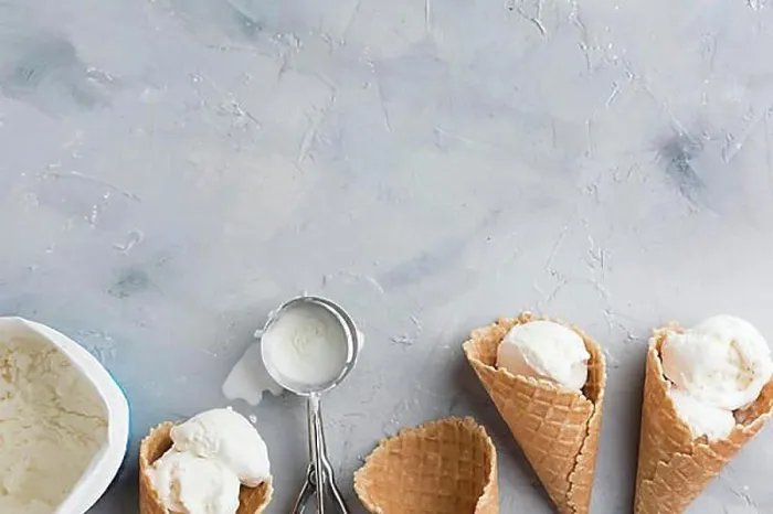 Framed Print : Flat lay ice cream frame Framed Print : Flat lay ice cream frame