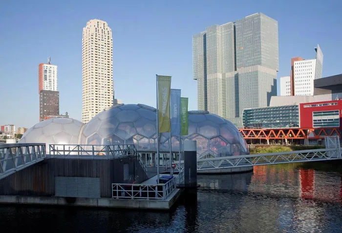 Framed Print : The Floating Pavilion experiment in sustainable architecture and Climate Proof Development