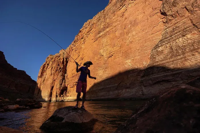Framed Print : Fly fishing in the Grand Canyon Framed Print : Fly fishing in the Grand Canyon