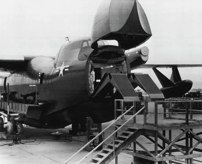 Framed Print : Flying LST -- Bow door open and the landing ramp unfolding Framed Print : Flying LST -- Bow door open and the landing ramp unfolding