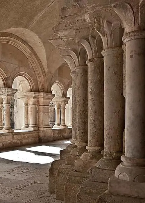 Framed Print : Fontenay former Cistercian monastery Cloister arcades, St. Saint, Saint
