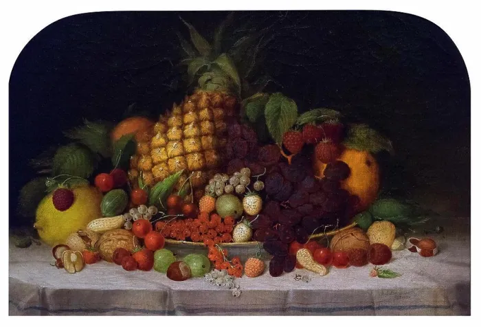 Framed Print : Fruit Piece; 1849; Oil on canvas Robert Scott Duncanson; American; 1821-72 Framed Print : Fruit Piece; 1849; Oil on canvas Robert Scott Duncanson; American; 1821-72