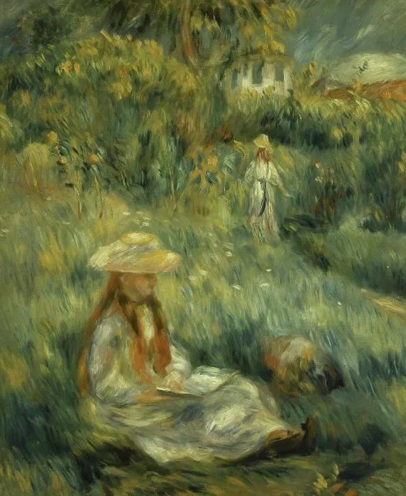 Framed Print : Garden at Mezy: Mademoiselle Manet Pierre-Auguste Renoir (1841-1919 / French) Oil on Canvas