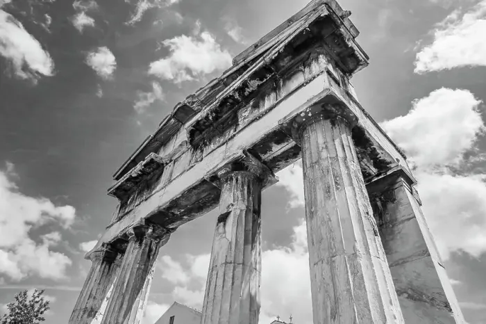 Framed Print : Gate Of Athena Archegetis at the Roman Agora, an archaeological site in Athens, Greece; Athens, Greece Framed Print : Gate Of Athena Archegetis at the Roman Agora, an archaeological site in Athens, Greece; Athens, Greece