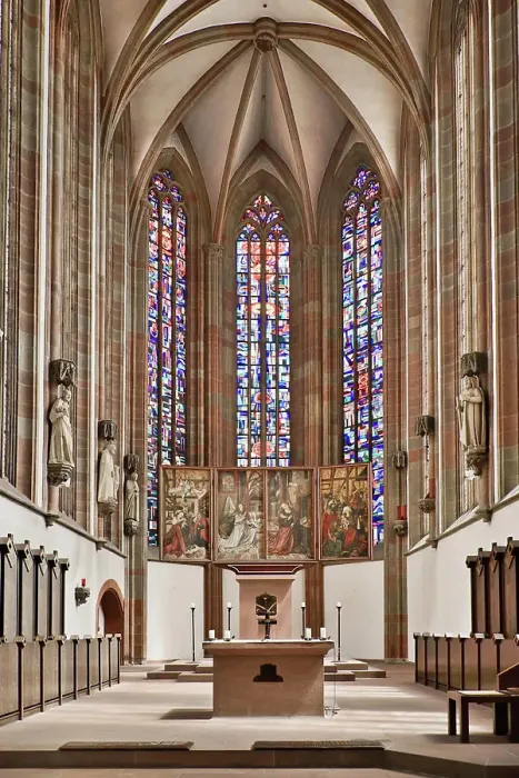 Framed Print : Germany, Bavaria, Wurzburg, Marienkapelle, Interior view with the altar and stained glass windows Framed Print : Germany, Bavaria, Wurzburg, Marienkapelle, Interior view with the altar and stained glass windows