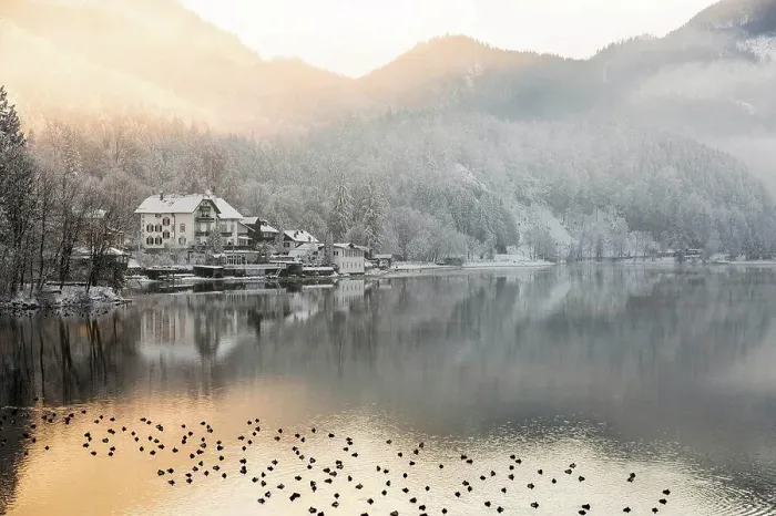 Framed Print : Germany, Lake Kochel in winter Framed Print : Germany, Lake Kochel in winter