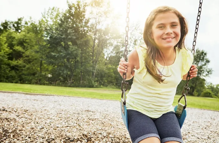 Framed Print : Girl, portrait and play with park Framed Print : Girl, portrait and play with park