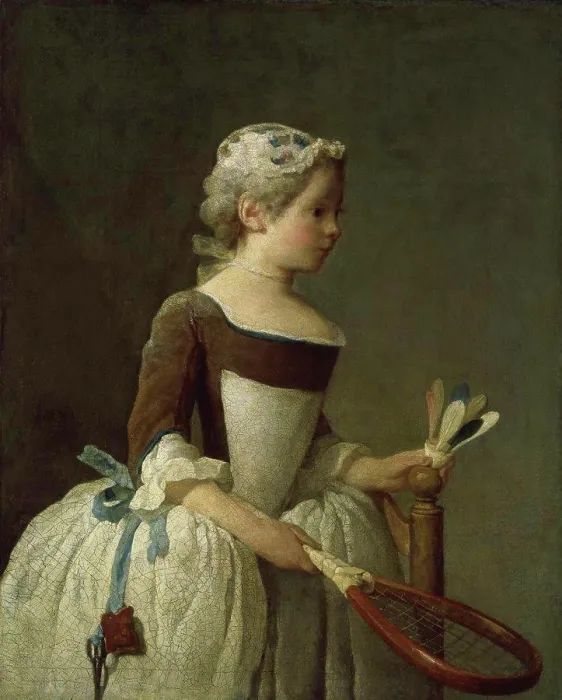Framed Print : Girl with Racket and Shuttlecock 1740 Jean-Siméon Chardin (1699-1779 French) Galleria degli Uffizi, Florence Framed Print : Girl with Racket and Shuttlecock 1740 Jean-Siméon Chardin (1699-1779 French) Galleria degli Uffizi, Florence