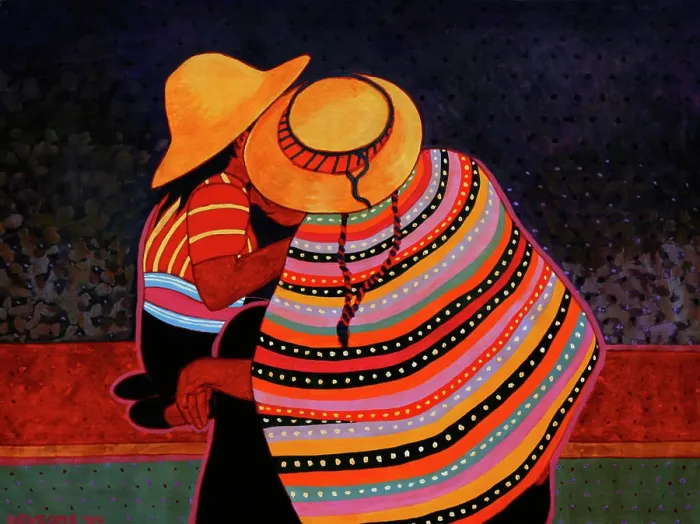 Framed Print : The Girls of Guatemala II John Newcomb, Acrylic, 2004 Framed Print : The Girls of Guatemala II John Newcomb, Acrylic, 2004