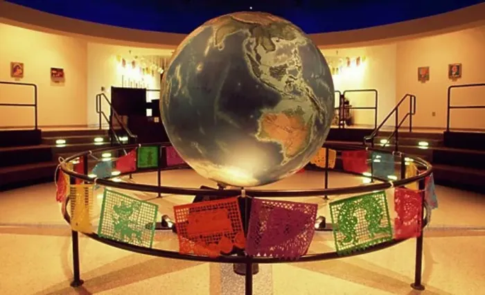 Framed Print : Globe in a museum, International Cultural Center, Texas Tech University, Lubbock, Texas, USA