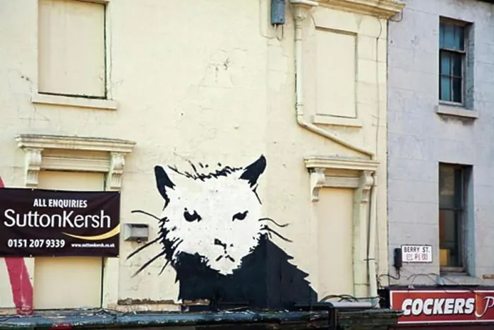 Framed Print : Graffiti as art on the walls of a disused pub in Liverpool painting street artist Banksy value derelict property