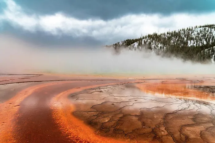 Framed Print : grand prismatic spring at Yellowstone national park