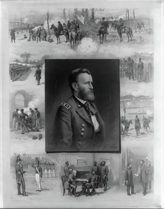 Framed Print : Grant from West Point to Appomattox / Thulstrup Framed Print : Grant from West Point to Appomattox / Thulstrup