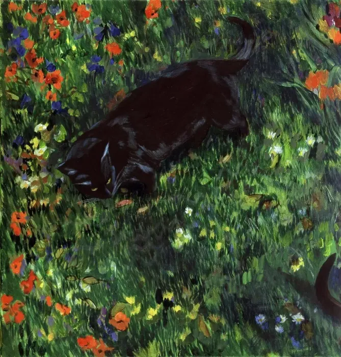 Framed Print : In the Grass 2000 Isy Ochoa (b.1961 French) Oil on canvas