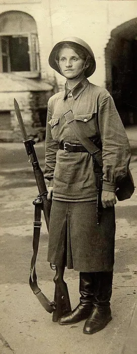 Framed Print : Great Patriotic War. Woman - Warrior of the Red Army, Otsup, Pyotr Adolfovich (1883-1963)