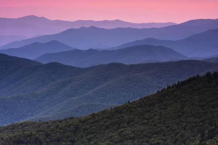 Framed Print : The Great Smoky Mountains in Tennessee at dusk Framed Print : The Great Smoky Mountains in Tennessee at dusk