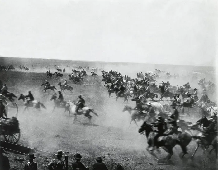 Framed Print : Group of cowboys riding horses, USA Framed Print : Group of cowboys riding horses, USA