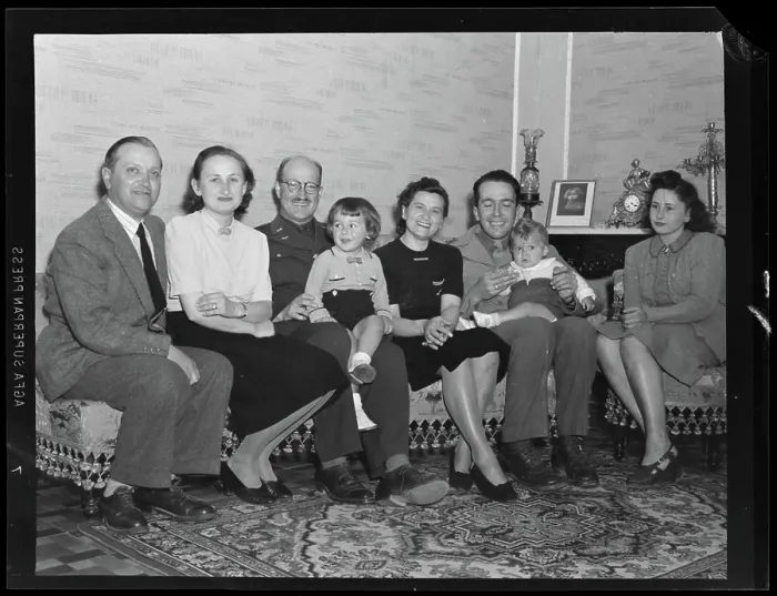 Framed Print : Group, . Samuel Chamberlain Photograph Negatives Collection