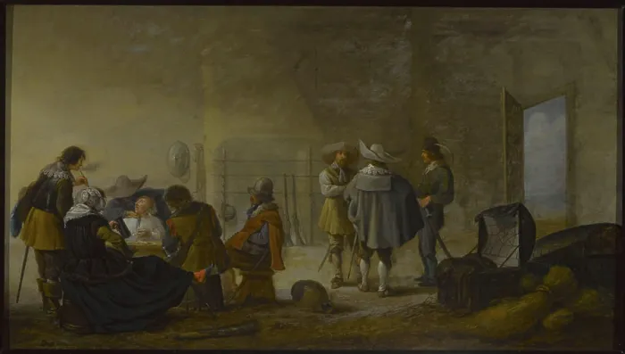 Framed Print : Guardhouse. Palamedesz. Anthonie (1601-1673), painter Framed Print : Guardhouse. Palamedesz. Anthonie (1601-1673), painter