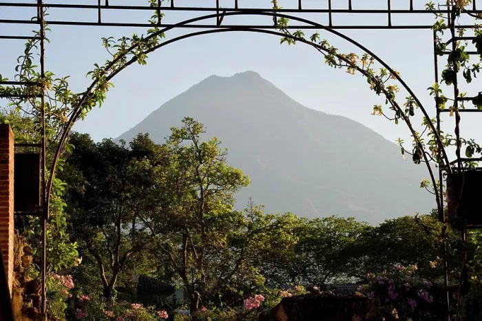 Framed Print : Guatemala, Highlands, Antigua, Casa Santo Domingo, Museums Promenade, Ruins Of Former Convent, View Of Aqua Volcano Framed Print : Guatemala, Highlands, Antigua, Casa Santo Domingo, Museums Promenade, Ruins Of Former Convent, View Of Aqua Volcano