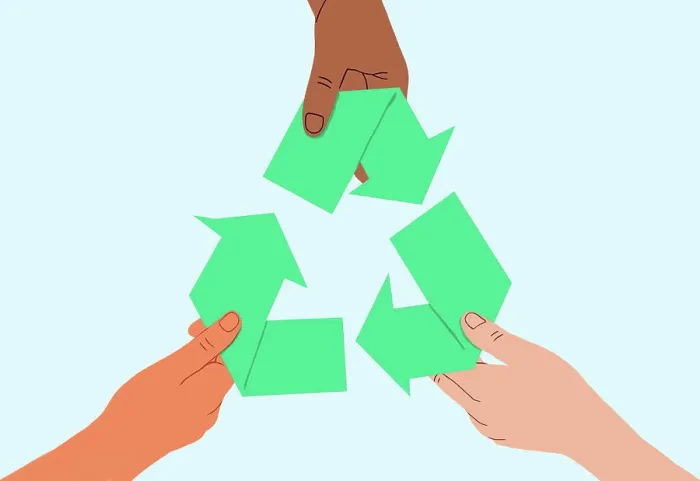Framed Print : Hands holding the recycling symbol to promote environmental sustainability Framed Print : Hands holding the recycling symbol to promote environmental sustainability