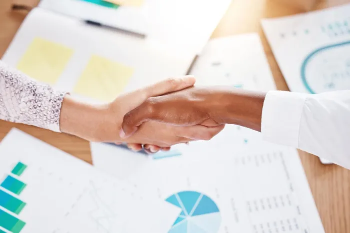 Framed Print : Handshake, business deal and partners shaking hands after meeting and consulting about agreement Framed Print : Handshake, business deal and partners shaking hands after meeting and consulting about agreement