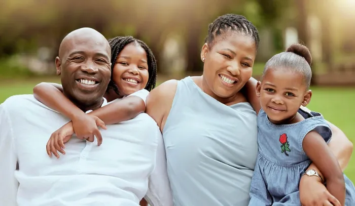 Framed Print : Happy black family, kids and portrait in park with love Framed Print : Happy black family, kids and portrait in park with love