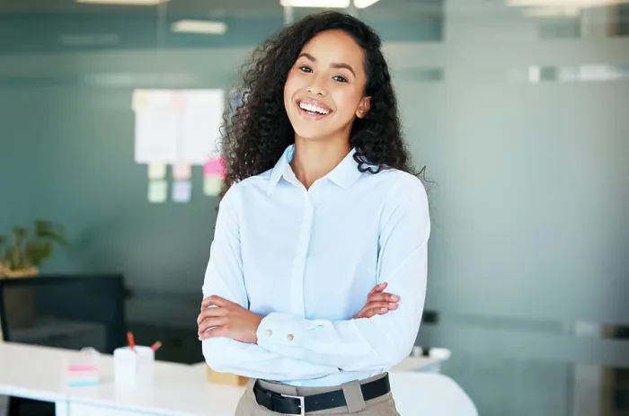 Framed Print : Happy, businesswoman and portrait with confidence in office Framed Print : Happy, businesswoman and portrait with confidence in office
