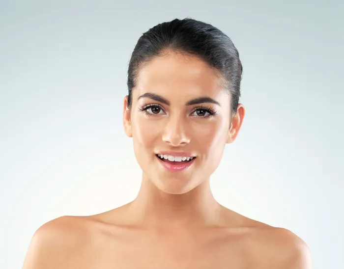 Framed Print : Happy, girl and portrait for skincare in studio with beauty for natural glow or shine with healthy skin tone Framed Print : Happy, girl and portrait for skincare in studio with beauty for natural glow or shine with healthy skin tone