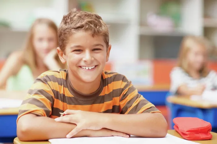 Framed Print : Happy, portrait and boy in kids classroom for learning Framed Print : Happy, portrait and boy in kids classroom for learning