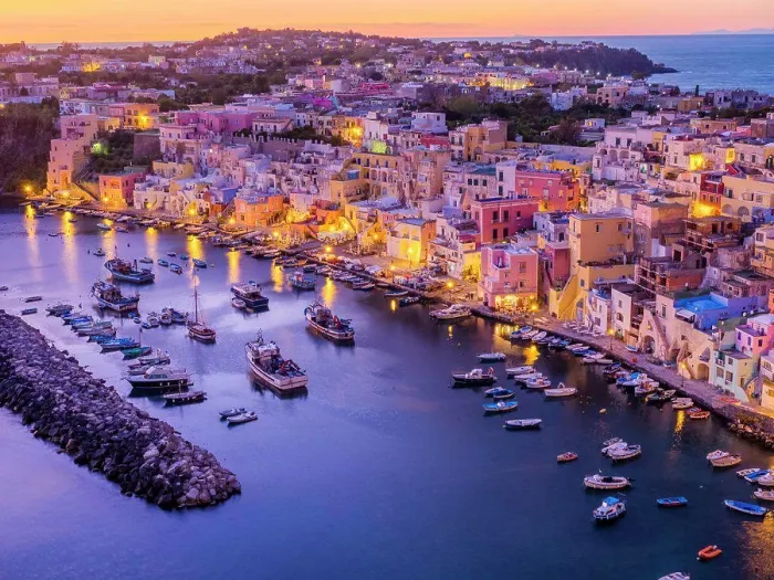 Framed Print : Harbor on Procida Island, Italy