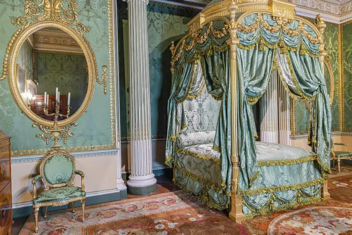 Framed Print : Harewood, Leeds, West Yorkshire, England. Canopy bed in Harewood House, an 18th Century Treasure House Framed Print : Harewood, Leeds, West Yorkshire, England. Canopy bed in Harewood House, an 18th Century Treasure House
