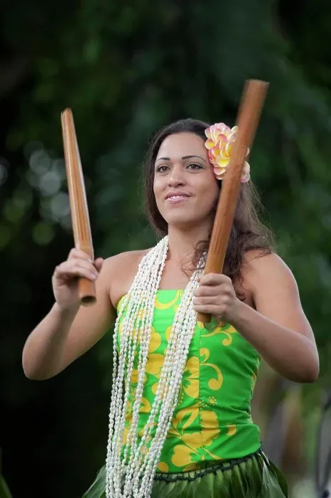 Framed Print : Hawaii, Kona, Traditional kahiko hula dancer with pu'ili (bamboo rattle sticks) at hula performance Framed Print : Hawaii, Kona, Traditional kahiko hula dancer with pu'ili (bamboo rattle sticks) at hula performance