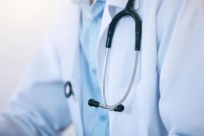 Framed Print : Healthcare, closeup and person with stethoscope for cardiology Framed Print : Healthcare, closeup and person with stethoscope for cardiology