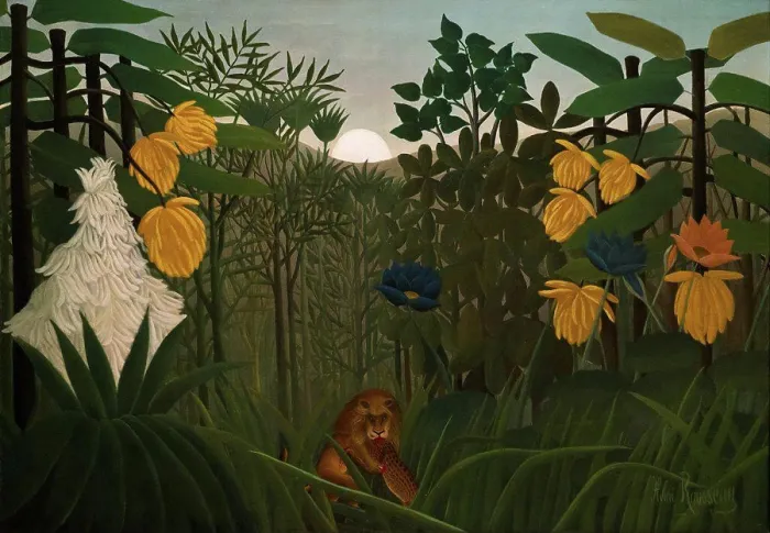 Framed Print : Henri Rousseau (le Douanier); French; Laval 1844-1910 Paris; The Repast of the Lion; ca. 1907; Oil on canvas Framed Print : Henri Rousseau (le Douanier); French; Laval 1844-1910 Paris; The Repast of the Lion; ca. 1907; Oil on canvas
