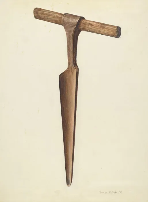 Framed Print : Herman O Stroh, Auger, 1938 Auger