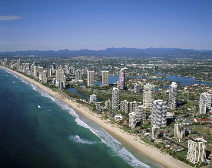 Framed Print : High angle view of buildings along a coastline, Surfers Paradise, Queensland, Australia Framed Print : High angle view of buildings along a coastline, Surfers Paradise, Queensland, Australia