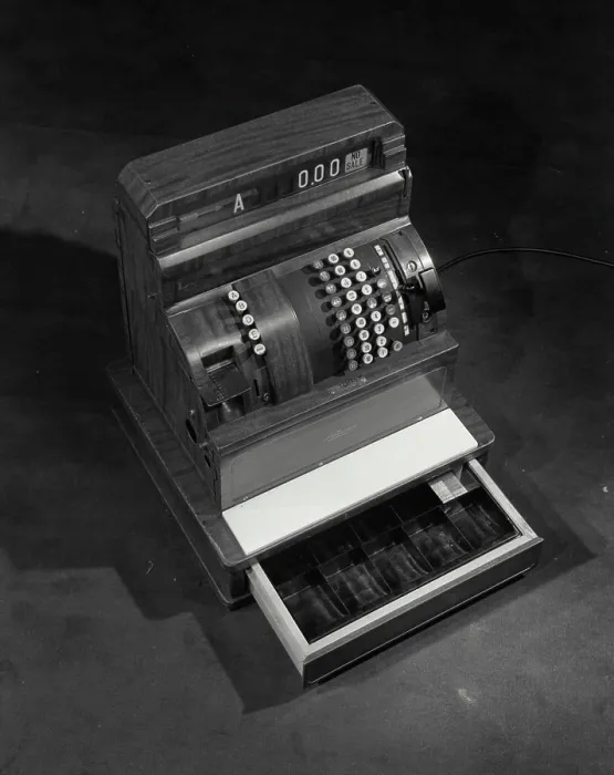 Framed Print : High angle view of an empty cash register Framed Print : High angle view of an empty cash register