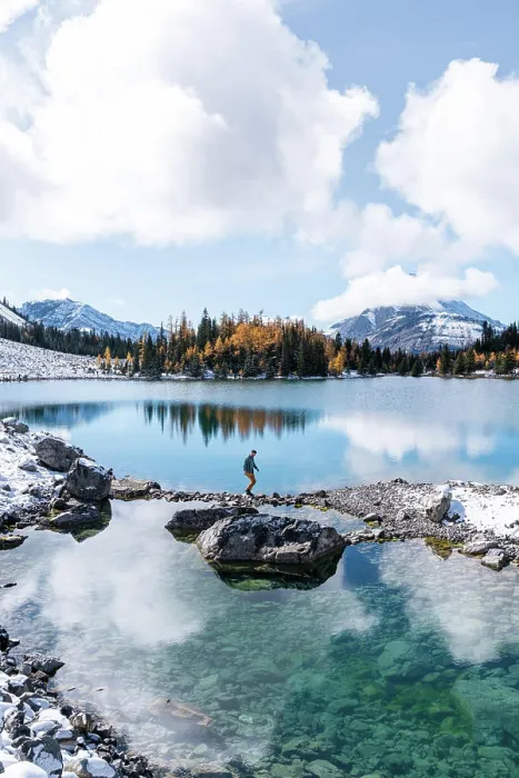 Framed Print : Hiking Along Chester Lake With Beautiful Golden Larches Framed Print : Hiking Along Chester Lake With Beautiful Golden Larches