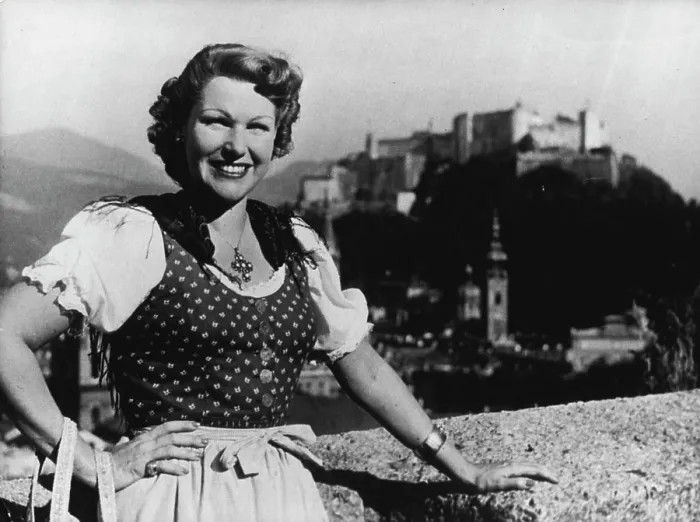 Framed Print : Hilde Guden of the Vienna state Opera. She is seen here on a visit to Salzburg. February 6, 1952 Framed Print : Hilde Guden of the Vienna state Opera. She is seen here on a visit to Salzburg. February 6, 1952