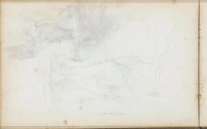 Framed Print : Hilland landscape at beek.leaf 24 verso from a sketchbook with 47 sheets Framed Print : Hilland landscape at beek.leaf 24 verso from a sketchbook with 47 sheets