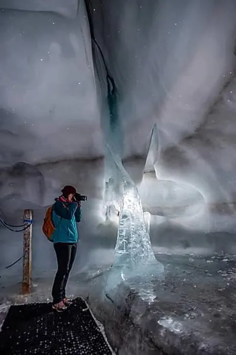 Framed Print : HINTERTUX, AUSTRIA, SEPTEMBER 10, 2023, Great ice formation in a natural glacial ice cave Framed Print : HINTERTUX, AUSTRIA, SEPTEMBER 10, 2023, Great ice formation in a natural glacial ice cave