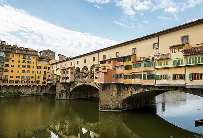 Framed Print : Historic centre of Florence with Ponte Vecchio over the Arno River