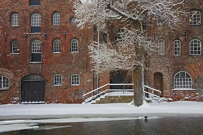 Framed Print : Historic salt warehouses in the snow in winter, Hanseatic city, Luebeck, Germany, Europe Framed Print : Historic salt warehouses in the snow in winter, Hanseatic city, Luebeck, Germany, Europe