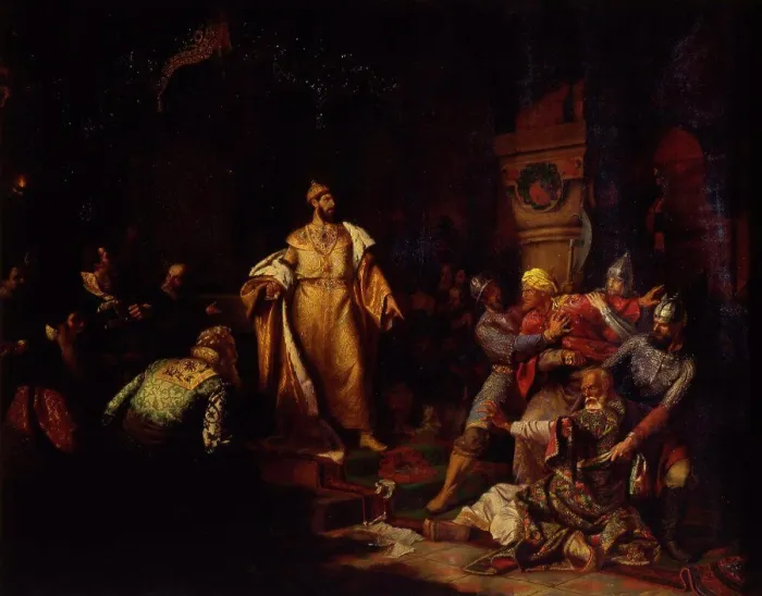 Framed Print : Historical scene by Nikolai Semyonovich Shustov
