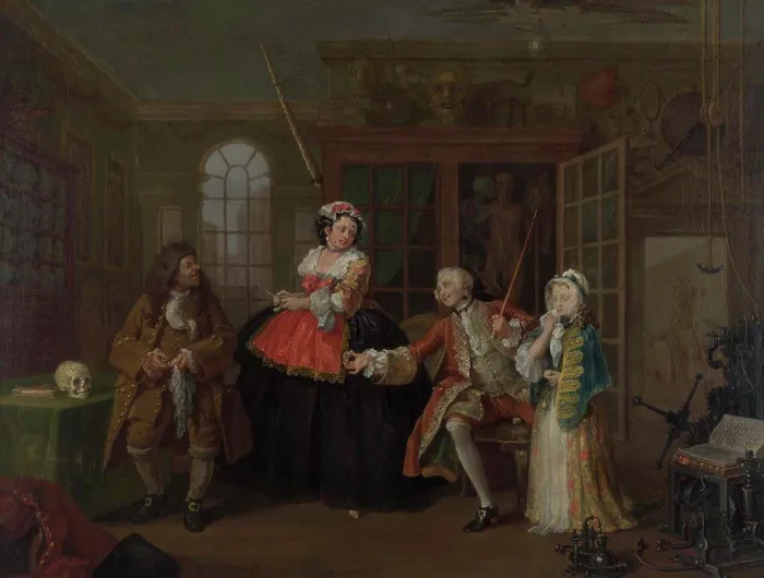 Framed Print : Hogarth, William (1697-1764) National Gallery, London Painting 69, 9x90, 8 Genre Marriage š-la-mode. 3. The Inspection Framed Print : Hogarth, William (1697-1764) National Gallery, London Painting 69, 9x90, 8 Genre Marriage š-la-mode. 3. The Inspection