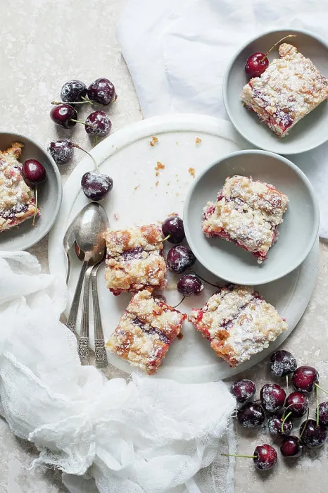 Framed Print : Homemade cherry crumble bars on a cozy kitchen setup Framed Print : Homemade cherry crumble bars on a cozy kitchen setup